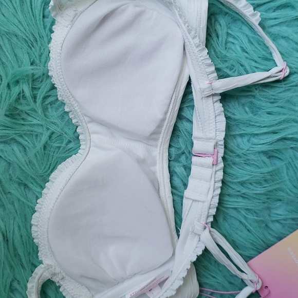 NWT Stoney Clover Ln women's white ruffle swim top - Picture 4 of 8